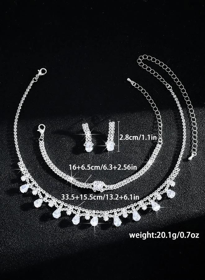 Take Two  3-Piece Embellished Necklace, Bracelet And Earrings Jewelry Set for Women | Best Price UAE